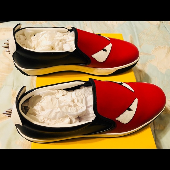 Fendi Monster Slip on Sneakers with Studs UK9/US10 - Picture 2 of 6